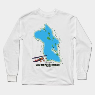 Lough Funshinagh Ireland map Long Sleeve T-Shirt